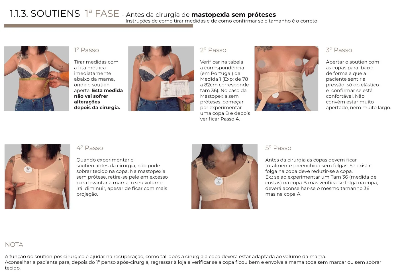 Como tirar medidas - Mastopexia sem próteses